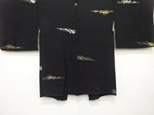 大正ロマン　漆　樹木模様織り出し　一つ紋　羽織